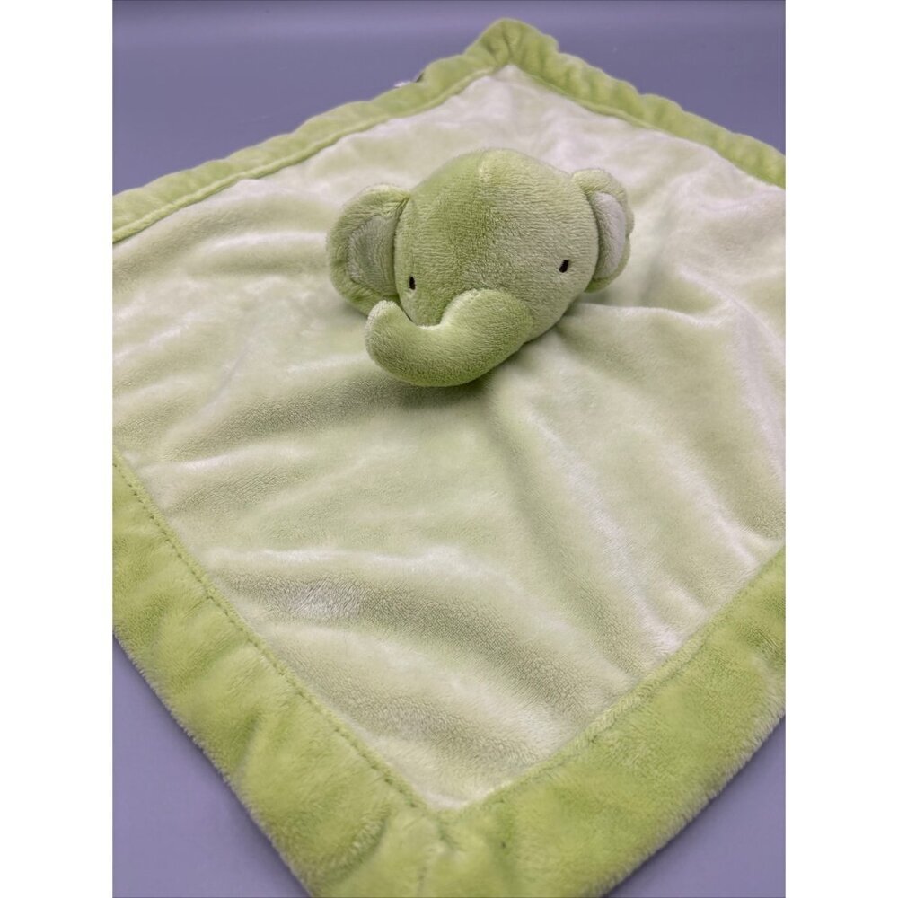 Tiddliwinks Plush Elephant Baby Lovey Blanket Green Soft Security  12"x12"‎